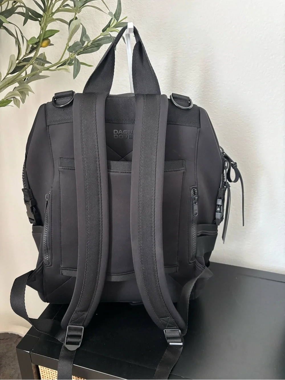 Dagne Dover Black Neoprene diaper bag